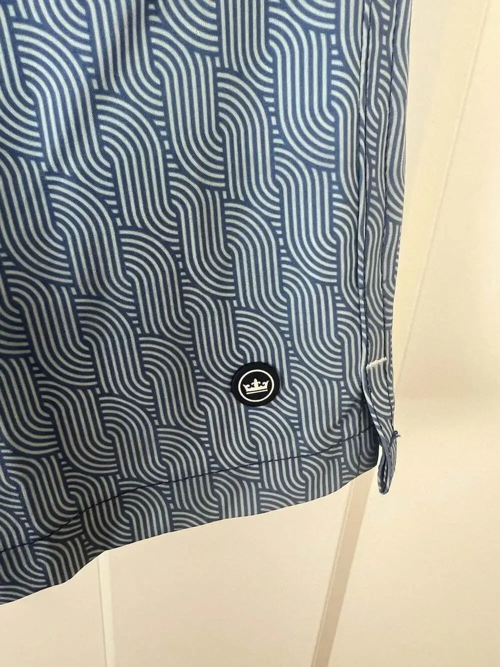 Peter Millar Crown Swim Trunks Men XXL Blue Geometric 7” Inseam NWT $108